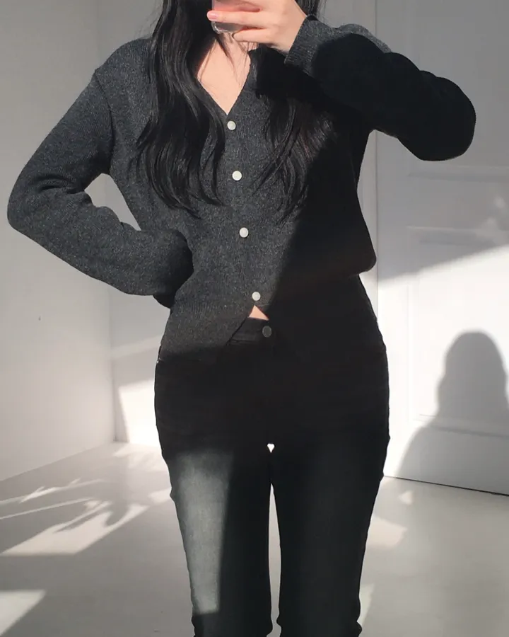 [신상/캐시미어🪡] 로제 여리핏 베이직 브이넥 니트 가디건 5colors 상세 이미지 28