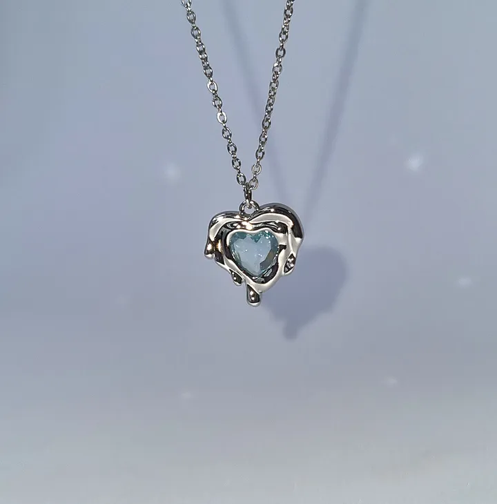 [✨️1000개돌파]녹아내리는 하트 목걸이/Melting heart necklace[써지컬체인]/2개이상구매시할인 상세 이미지 3