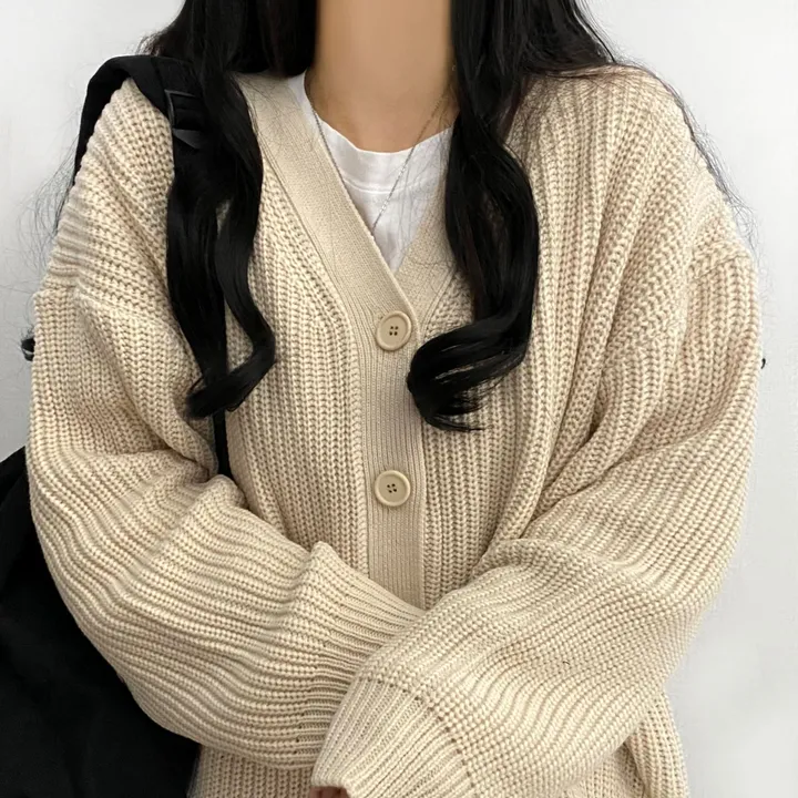 [봄가을/데일리핏] 러블리한 하찌 v넥 오버핏 가디건cd 상세 이미지 21
