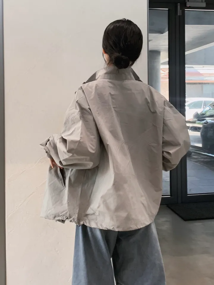 [트렌치 바람막이🤍/아우터맛집!] 트렌치바람막이 야상 하이넥 바람막이 숏트렌치 간절기아우터 데일리룩 숏야상 봄 자켓 오버핏자켓 상세 이미지 49