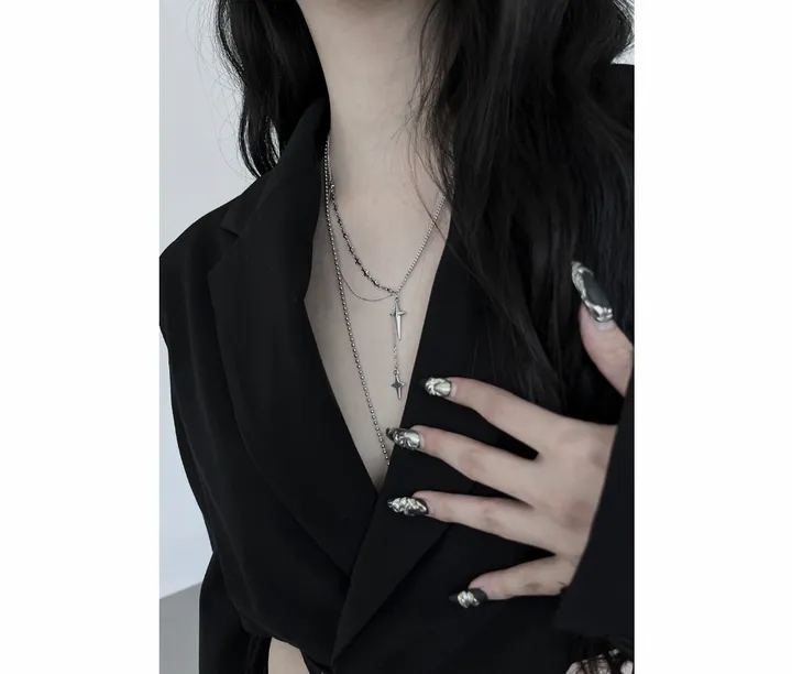 surgical cross layered necklace 상세 이미지 8