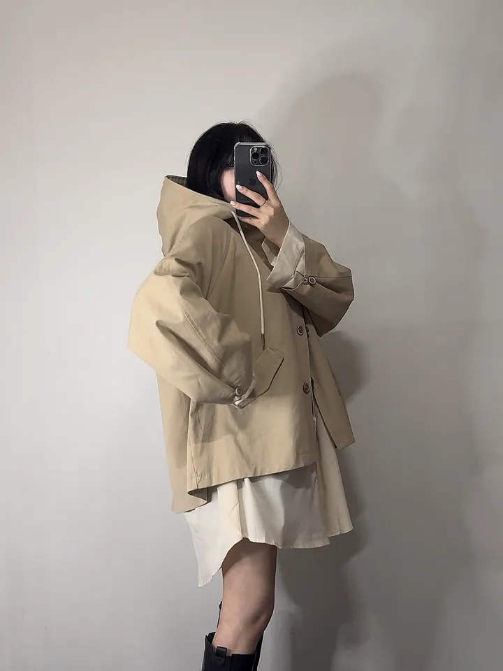 [🤍당일출고🤍/아방핏제대로2color/고퀄리티] 프리미엄 하프 후드 트렌치 야상 코트 자켓 상세 이미지 16