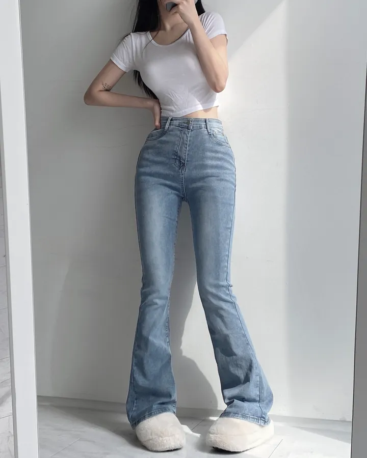[인생팬츠/기장선택/~2XL] 빈티지 워싱 스판 하이웨스트 부츠컷 데님 롱 팬츠 - 6color 상세 이미지 57