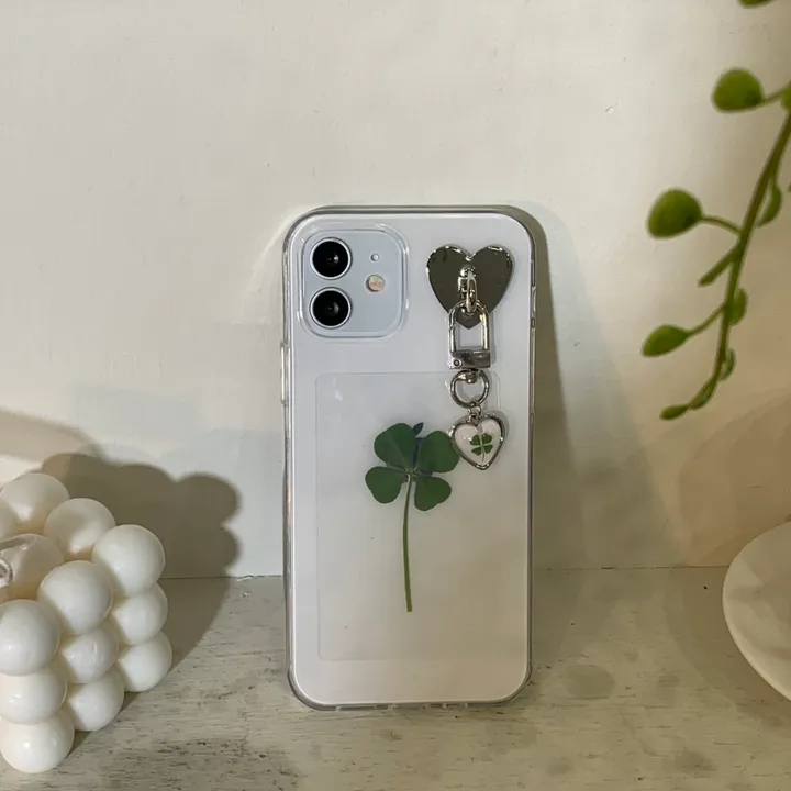[케이스세트🍀] 생화 클로버 키링 케이스 real clover keyring phonecase (행운선물/졸업선물/수능선물/스승의날선물/어버이날선물/친구선물) 상세 이미지 6
