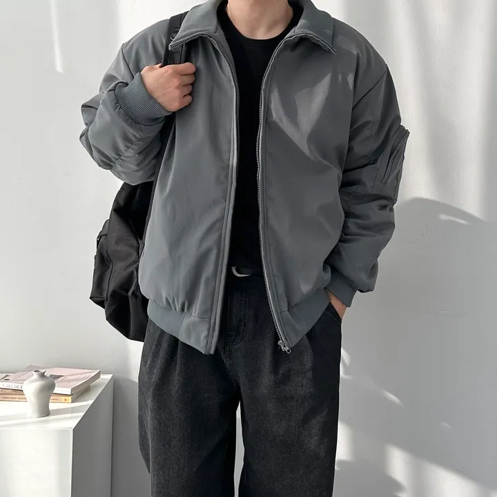 핏보장 남녀공용 숏패딩 집업 오버핏 아우터 잠바 패딩 점퍼 오버핏스탠드넥항공점퍼 상세 이미지 10