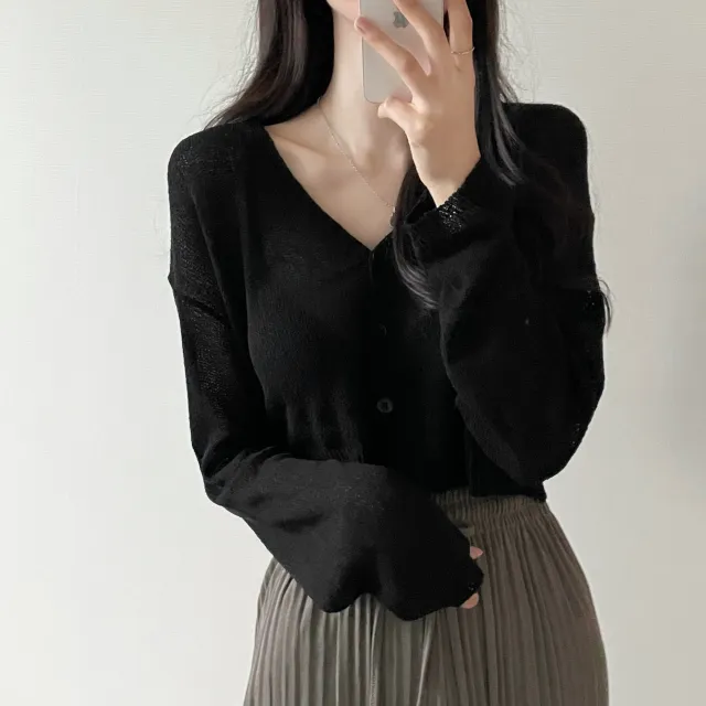 (5color)피넛 썸머 크롭 브이넥 가디건 상세 이미지 18