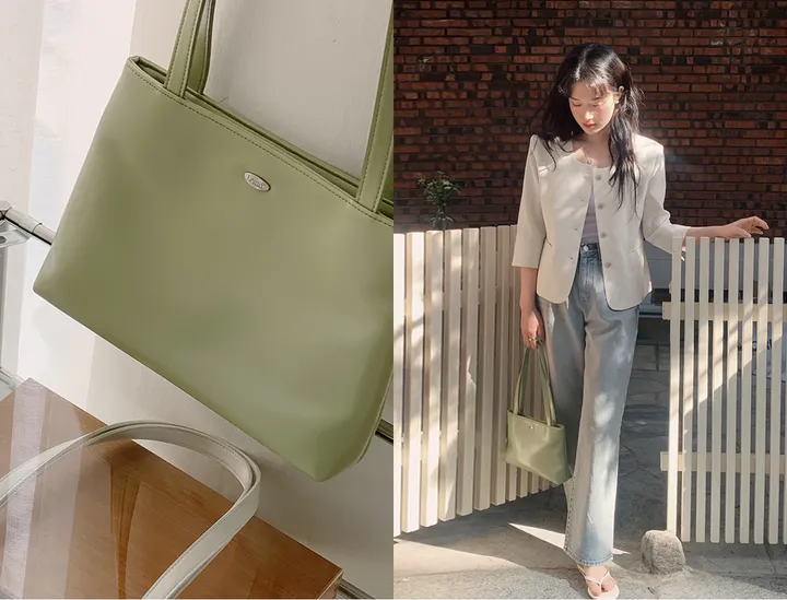 [🤎데일리/가벼움] #LENTO. Bazil Everyday bag  - 5 color (SLOWMADE/자체제작/비건레더/플레인/실버백/글로시) 상세 이미지 11