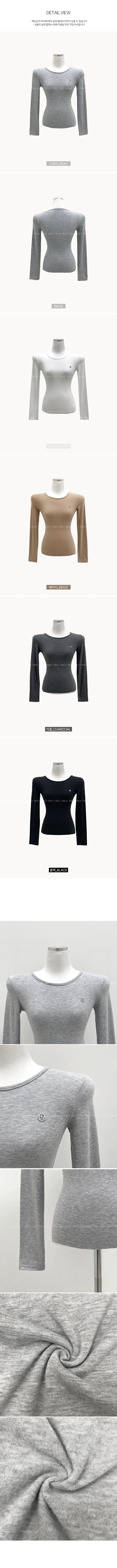 (2size)[매일입는/잘록허리!] made 레터 슬림 라운드 긴팔티 기본티 약기모 상세 이미지 26