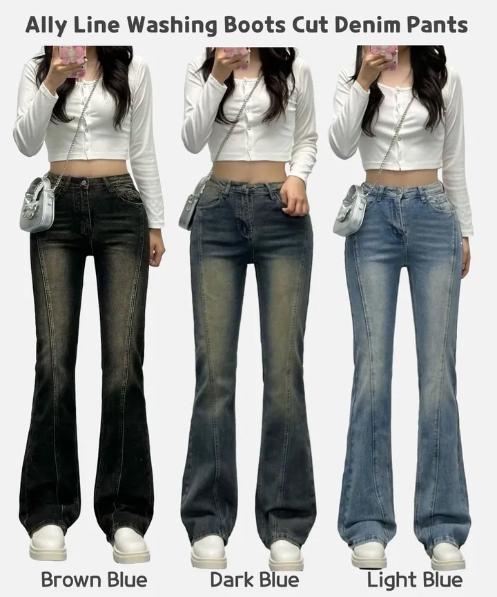 [인생부츠컷/숏&롱/~XL] 엘리 절개라인 하이웨스트 부츠컷 데님팬츠 롱팬츠 기장선택 빅사이즈까지 스판청바지 가을신상 (6Col) 상세 이미지 1