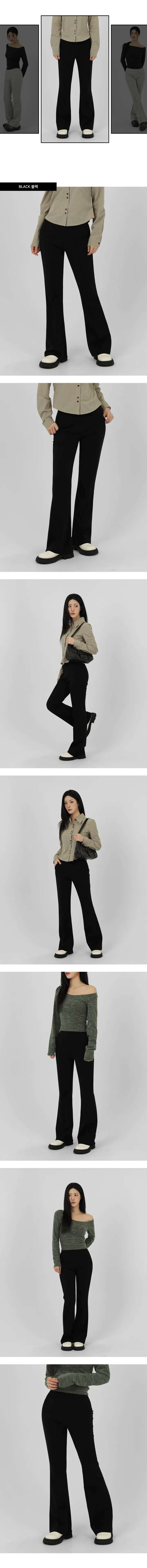 [핏보장✨][Made/숏,롱] 멜로 스판 부츠컷 밴딩팬츠 (자체제작 데일리 사계절 슬림 무지 라인 트레이닝 슬랙스 부츠컷슬랙스) 상세 이미지 6