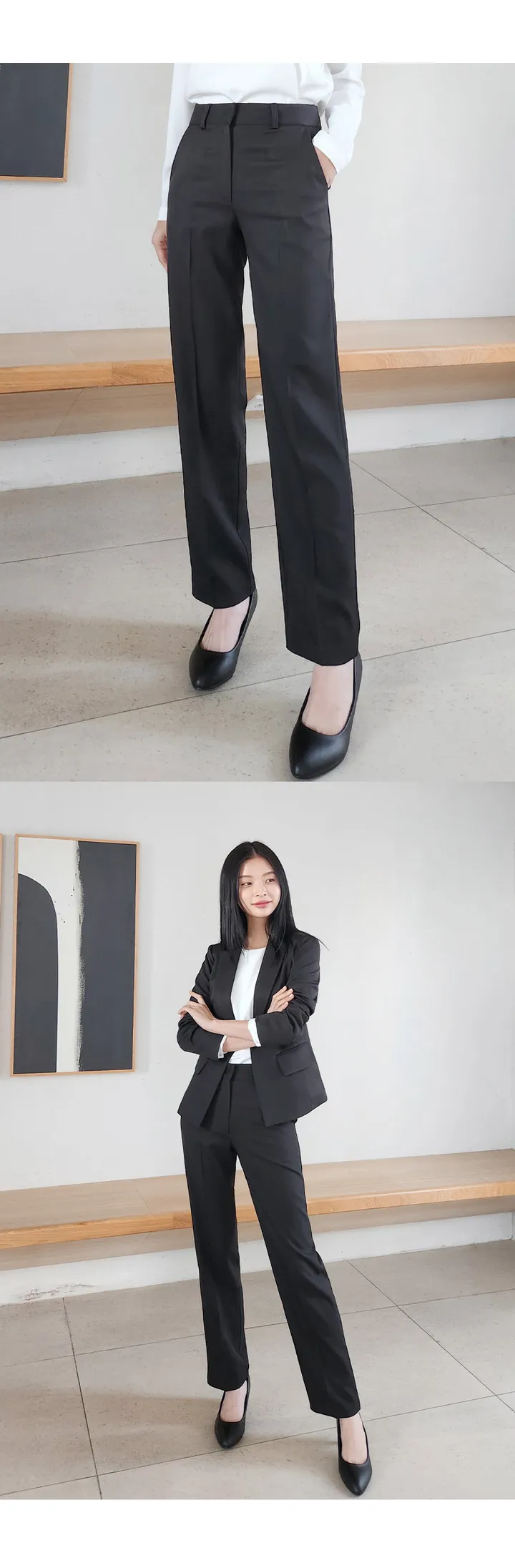 [2만장판매 가성비 바지정장세트] 44~100(XS~3XL) 면접복장 유니폼 발표의상 블랙 상세 이미지 19