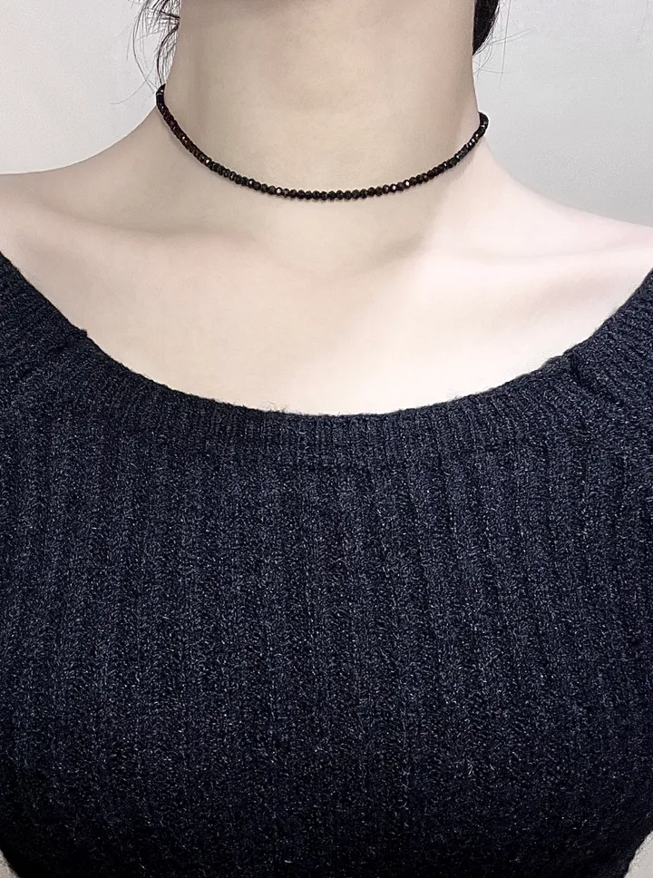 [MADE]빈티지 펜던트 포인트 론델 원석 데일리 초커 목걸이 4color 우정선물 상세 이미지 8