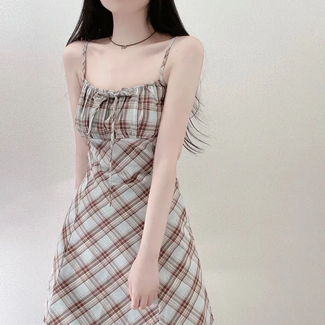 チェックリボンミニキャミワンピース | ファッション通販サイト NUGU