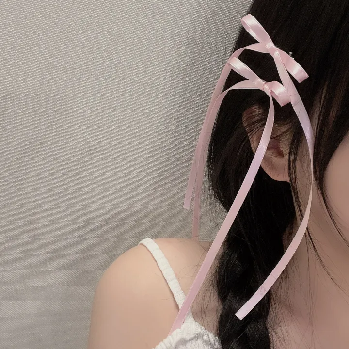당일🎀/+색상추가/최저가 [자체제작/2,4,6p] 새틴 롱리본핀 7color / 헤어핀 머리핀 집게핀 리본 발레코어 공주 체육대회 워터밤 뉴진스 제니 우정 커플 포인트 z005 상세 이미지 16