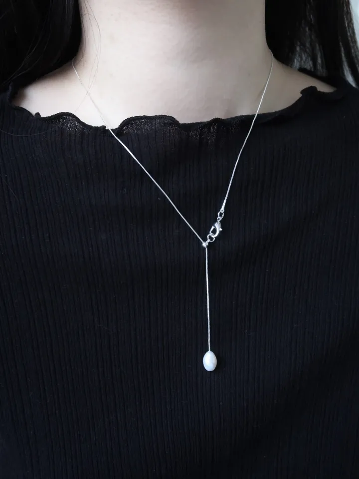 thin pearl drop necklace 상세 이미지 4
