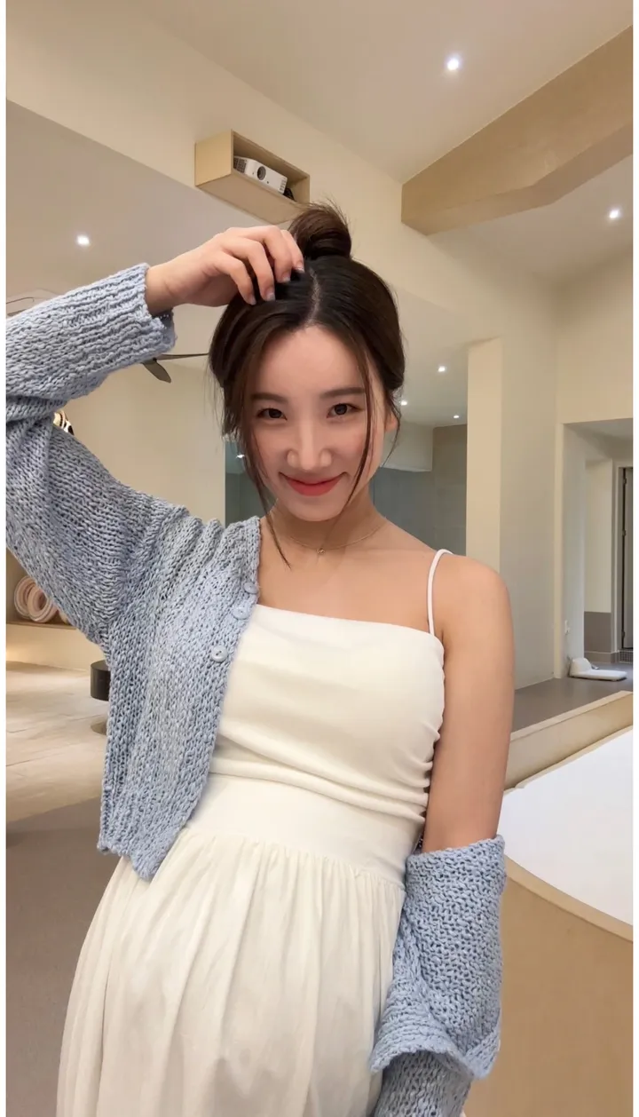 요거트 그물 니트 임산부가디건 파스텔 상세 이미지 21