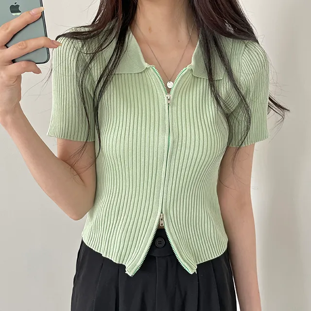 1+1할인[미친핏감!!/투웨이집업] 예쁜컬러가득 카라 스판골지니트 슬림핏 투웨이집업 상세 이미지 22