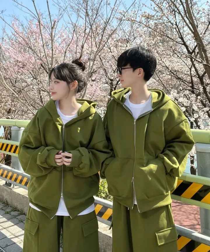 🌼당일출고🌼💗2000장 돌파💗[고퀄 핏대박/7Color/신상] 빅사이즈 투웨이 후드집업 카고 버뮤다 팬츠 트레이닝 세트 커플룩 시밀러룩 오버핏 꾸안꾸 트레이닝복 상세 이미지 12