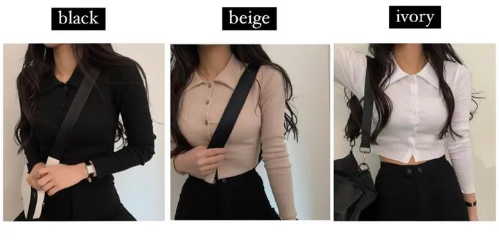 [가격실화?] 카라 크롭 단추 골지 가디건;3col 상세 이미지 3