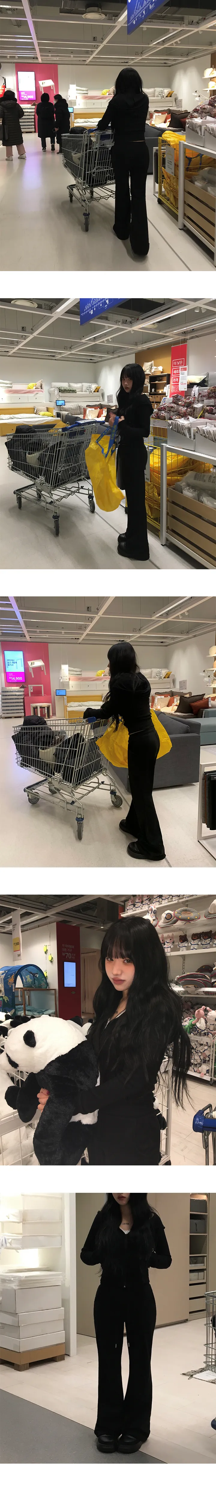 [코디문의폭주🖤/SET가격]셔즈 슬림 집업 부츠컷 투피스 세트(후드집업, 팬츠) 상세 이미지 14