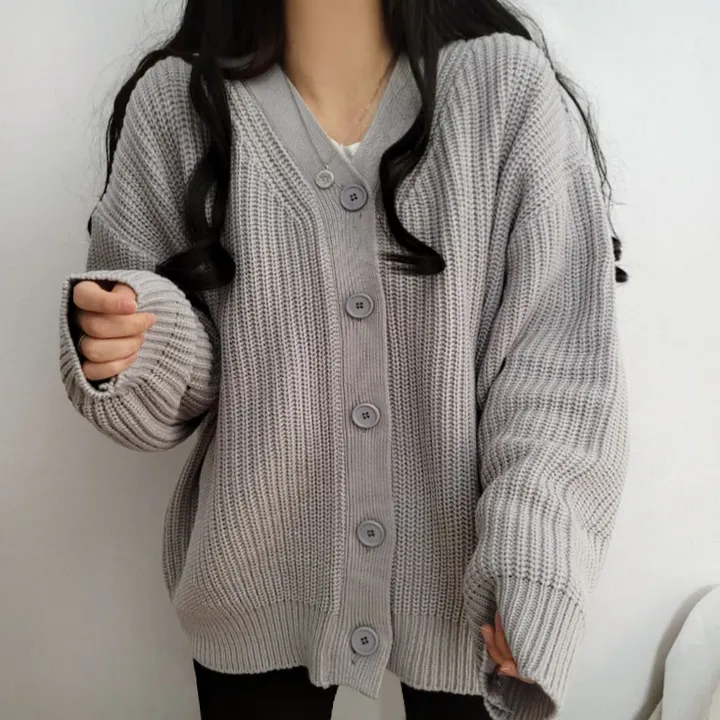 [봄가을/데일리핏] 러블리한 하찌 v넥 오버핏 가디건cd 상세 이미지 12