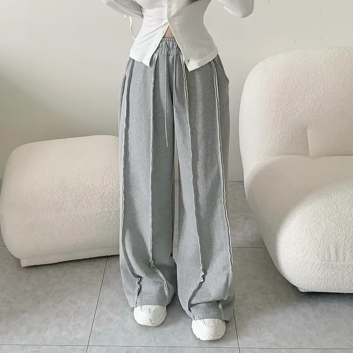 [꾸안꾸필수/넉넉핏] 타르트 데끼 두줄 통 와이드 팬츠 상세 이미지 8