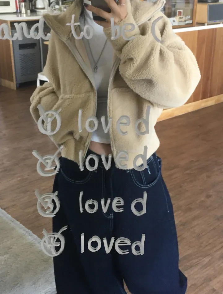 [핏,퀄보장👍/털빠짐X] 후리스 몽글 폭닥 밍크 투웨이 데일리 카라 하이넥 크롭 양털 집업 상세 이미지 11