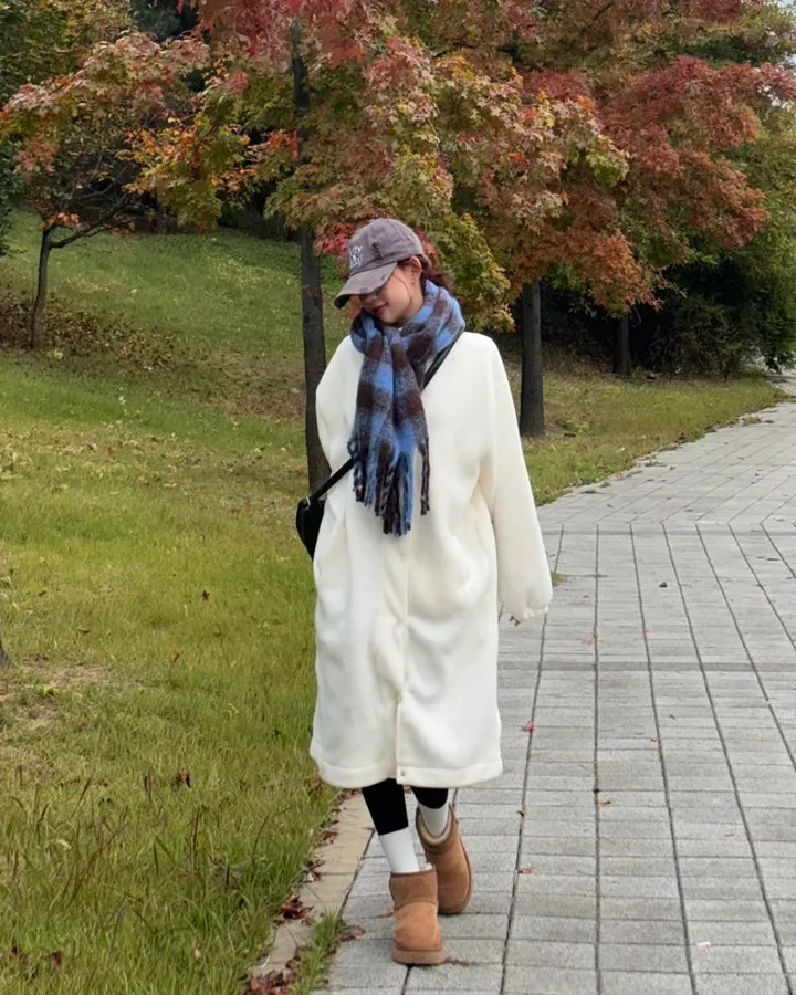 [🧣 당일발송/원가판매 ]아방 폭닥 체크 롱 머플러 목도리 상세 이미지 10