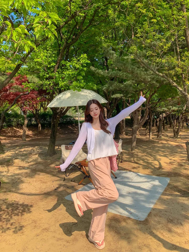 [묶음할인🎁간절기🤎롱&숏/진짜강추ㅠ] 아이스 바스락 나일론 썸머 카고 와이드 트레이닝 팬츠 하이웨스트 밴딩 봄 츄리닝 바지 냉장고 벚꽃룩 꽃놀이룩 개강여신 6COL 상세 이미지 13