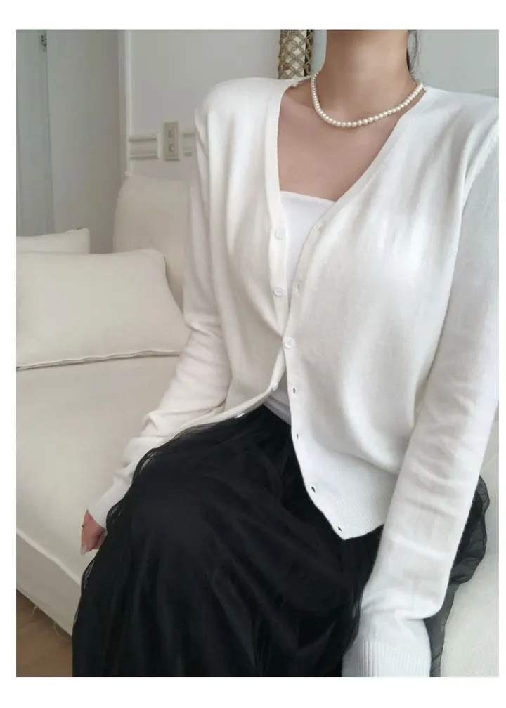 [리뷰극찬❤️/부드러움🔥👍/기본핏]  러프 브이넥 극세사 가디건 상세 이미지 26