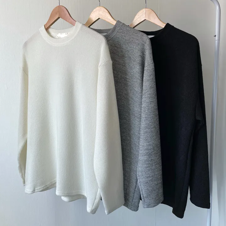 Ribbed round knit T 상세 이미지 20