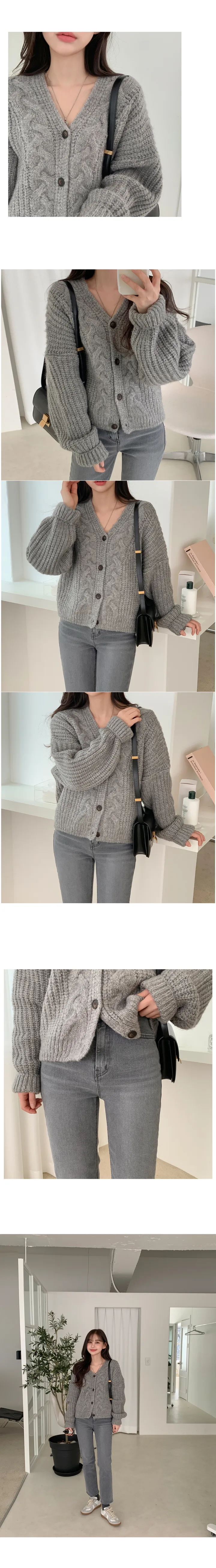 [고퀄리티/울소재]베어링 도톰 울 크롭 가디건 (4color) 상세 이미지 21
