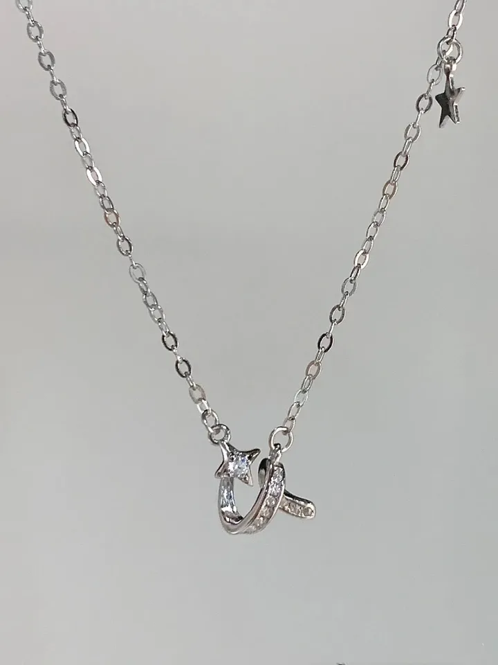 [1+1/써지컬] Twinkle Orbit Zircon Necklace 트윙클 오빗 큐빅 목걸이 써지컬 스틸 유니크 데일리 상세 이미지 2