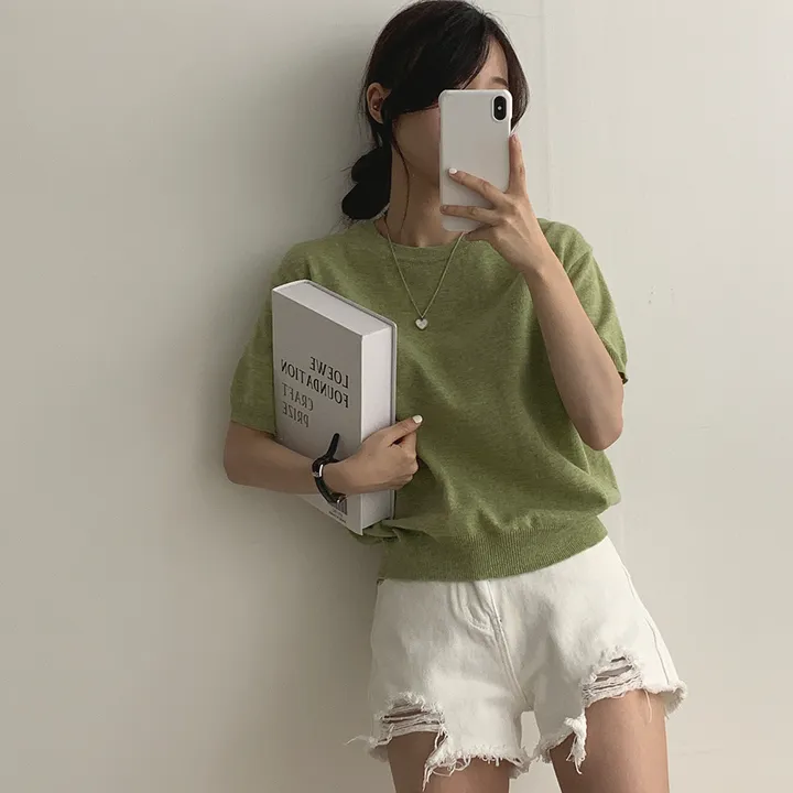 [ 샥출발*.* 데일리/9colors] 프루츠 라운드 반팔 니트 상세 이미지 38