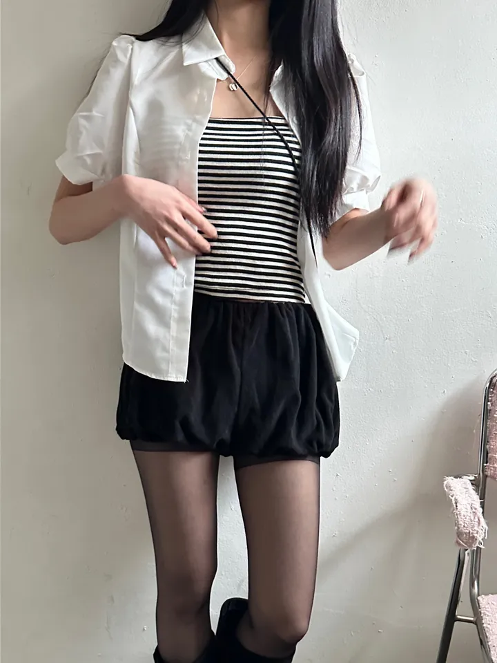 민소매 모델 착용 이미지-S1L40