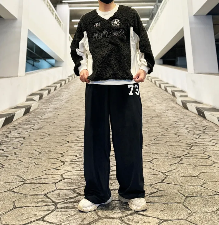 [1+1할인]덤블 양털 밍크 후리스 자수 패치 블록코어 스트링 오버핏 브이넥 아노락 맨투맨 상세 이미지 116