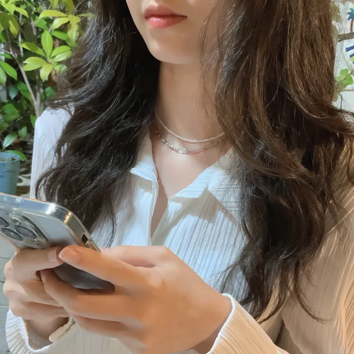 Twinkle Pink Necklace 핑크 비즈 데일리 별 목걸이 𓂃 ⊹  * 상세 이미지 12
