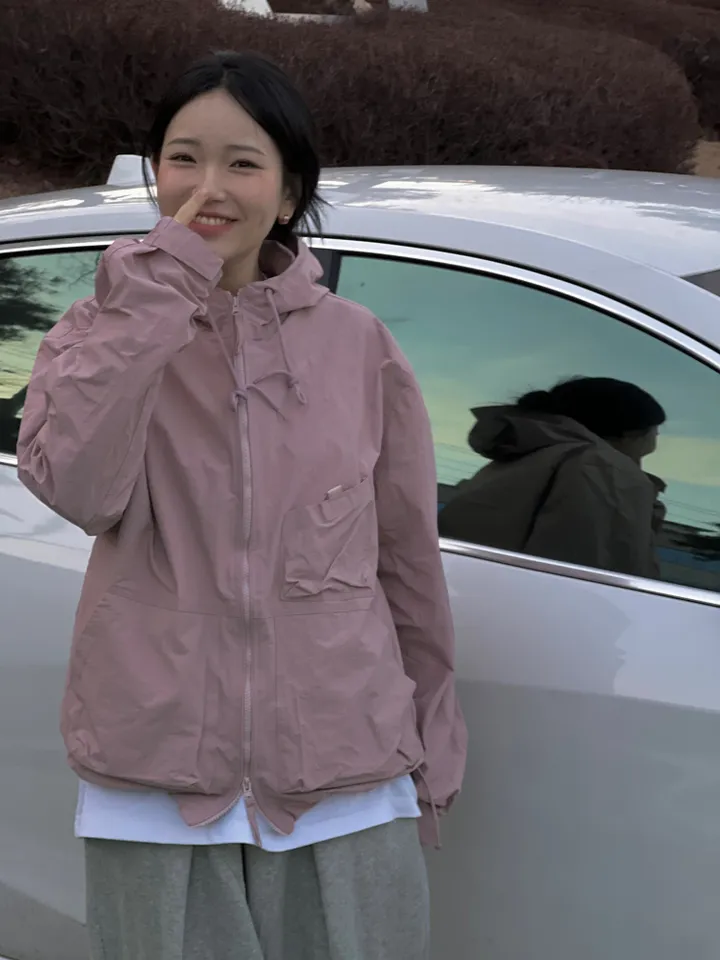 -  남녀공용 탄탄 비비 포켓 오버핏 바람막이 - 상세 이미지 43