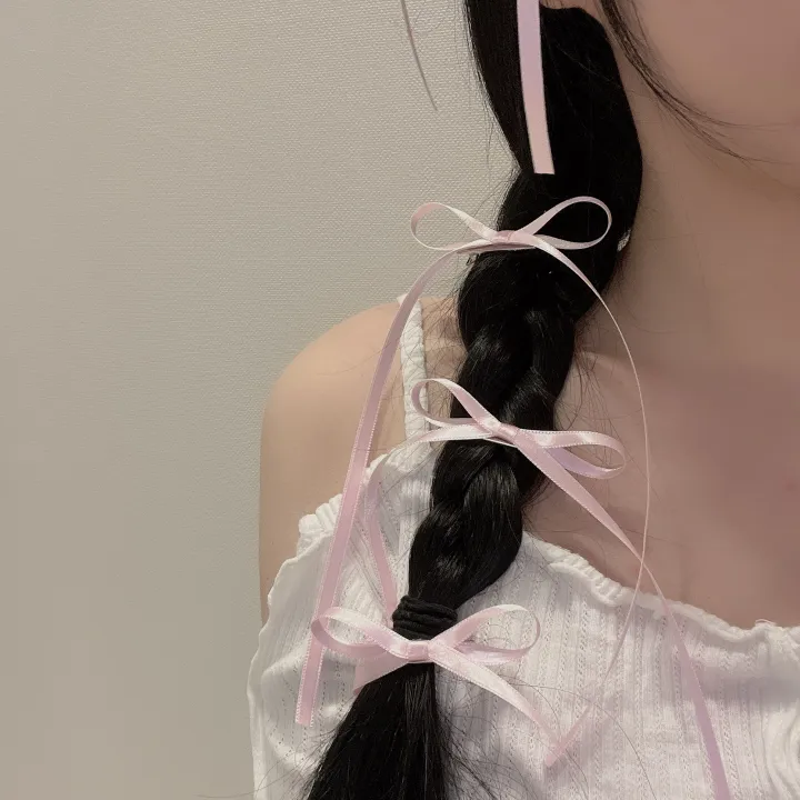 당일🎀/+색상추가/최저가 [자체제작/2,4,6p] 새틴 롱리본핀 7color / 헤어핀 머리핀 집게핀 리본 발레코어 공주 체육대회 워터밤 뉴진스 제니 우정 커플 포인트 z005 상세 이미지 12