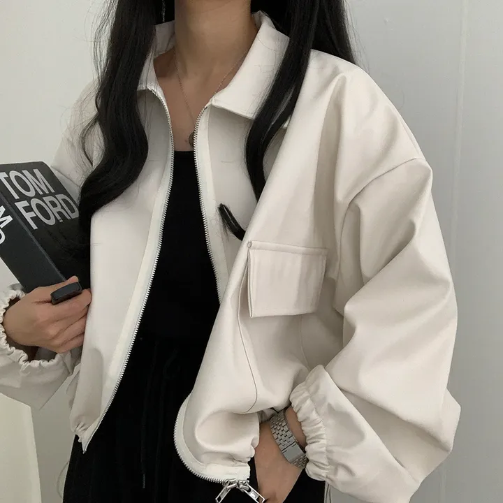 [ 봄신상 ]루즈핏 투웨이 레자 숏점퍼 상세 이미지 58