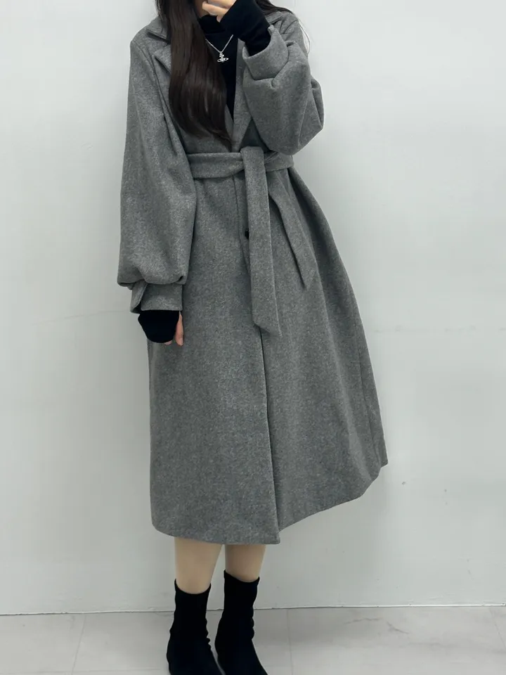 [개강룩/핏보장] 러블리 퍼프 몽글 롱 코트 울코트 (4color) 상세 이미지 30