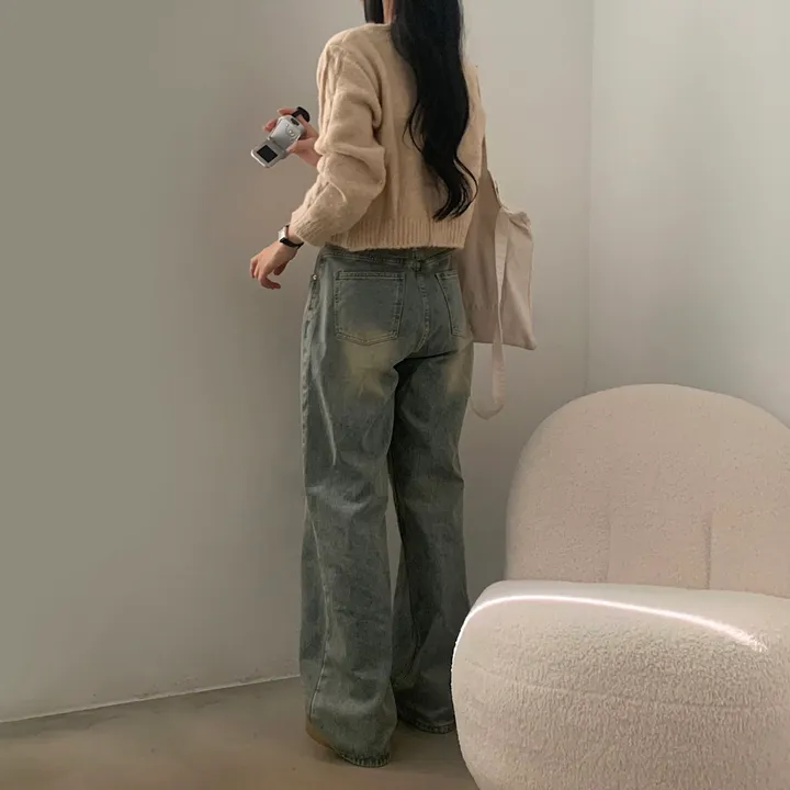 [귀여워요/보카시색감*.*] 아방 꽈배기 포켓 라운드 크롭 니트가디건 - 4color 상세 이미지 14