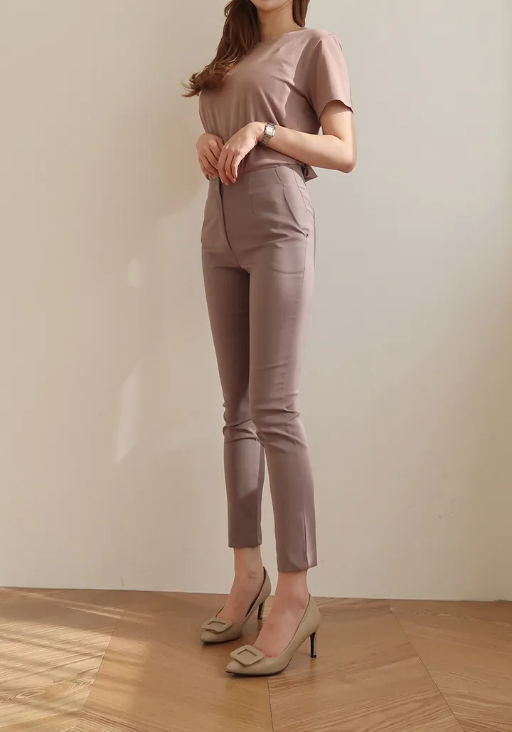 [55~77/일반,기모] 인생핏 슬림 일자 스키니핏 하이웨스트 스판 간절기 겨울 슬랙스 상세 이미지 37
