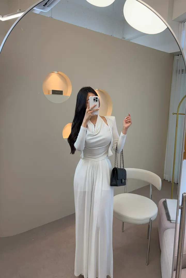 *set가능/국내제작* 핫세 셔링 드레이프 홀터넥가디건 (5color) 라피에 / 홀터가디건 드레이프가디건 셔링가디건 봄가디건 코디세트 홀터넥 홀터나시 여름나시 여름가디건 상세 이미지 6
