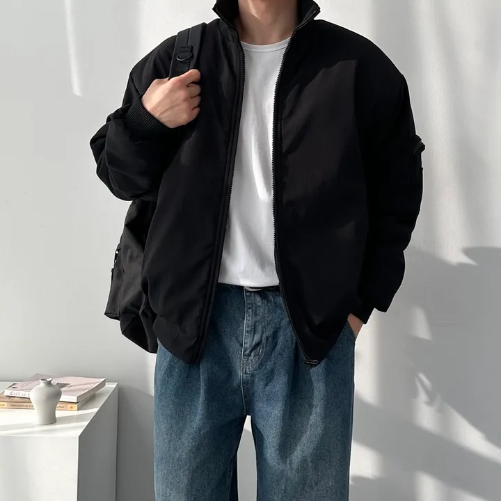 핏보장 남녀공용 숏패딩 집업 오버핏 아우터 잠바 패딩 점퍼 오버핏스탠드넥항공점퍼 상세 이미지 16