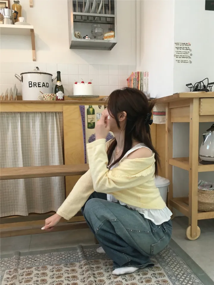 [봄신상💐](5colors/파스텔색감🌈🖍️) 레이어드 펀칭 라운드넥 니트 봄 가디건 cd 상세 이미지 152