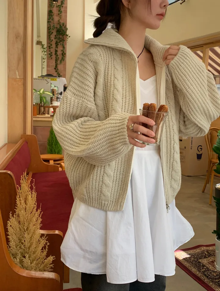 hachi twist 2way zip up (3color) 상세 이미지 11