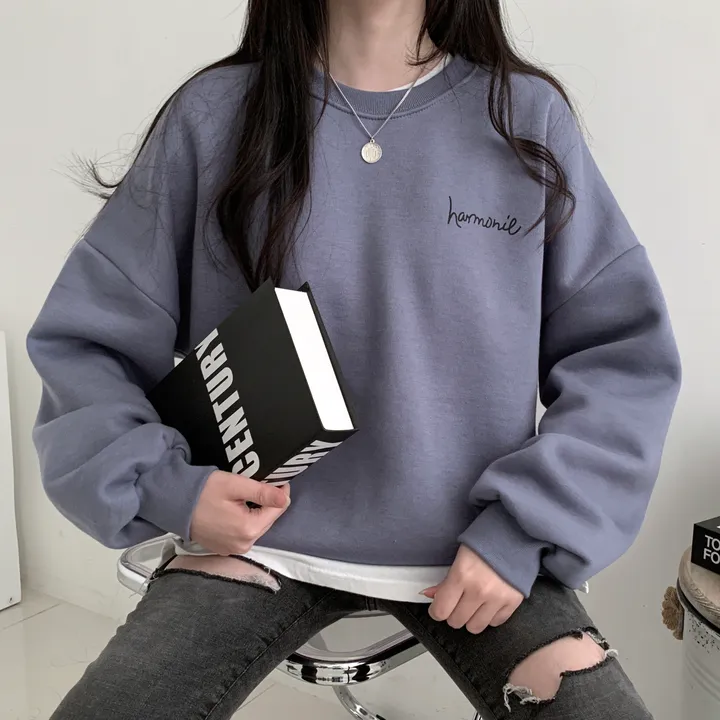 당일발송⚡[데일리/묶음할인] 심플 오버핏 하모니 레터링 맨투맨 4color 상세 이미지 27