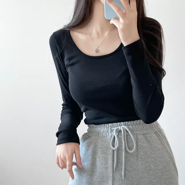(4color/소장필수)기본 스퀘어넥 긴팔 -t 상세 이미지 46