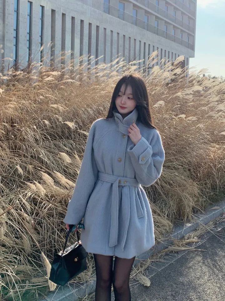 [ 인스타폭주/ wool 60% ] 헤이즐 하이넥 하프 울 누빔 코트 상세 이미지 11